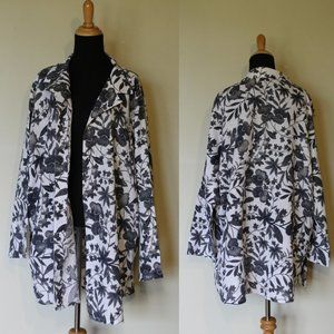 Flax long sleeved tunic button front shirt…